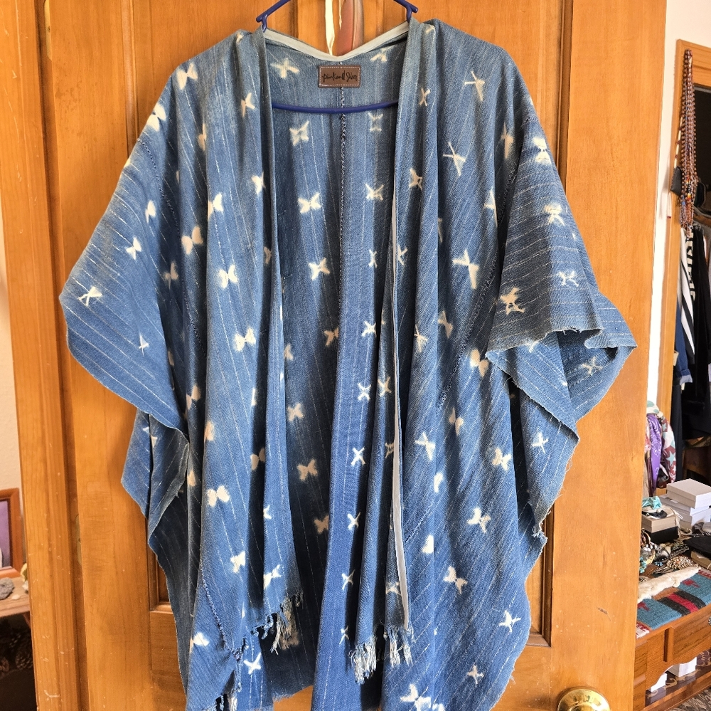 Pink and Silver Open front poncho styling